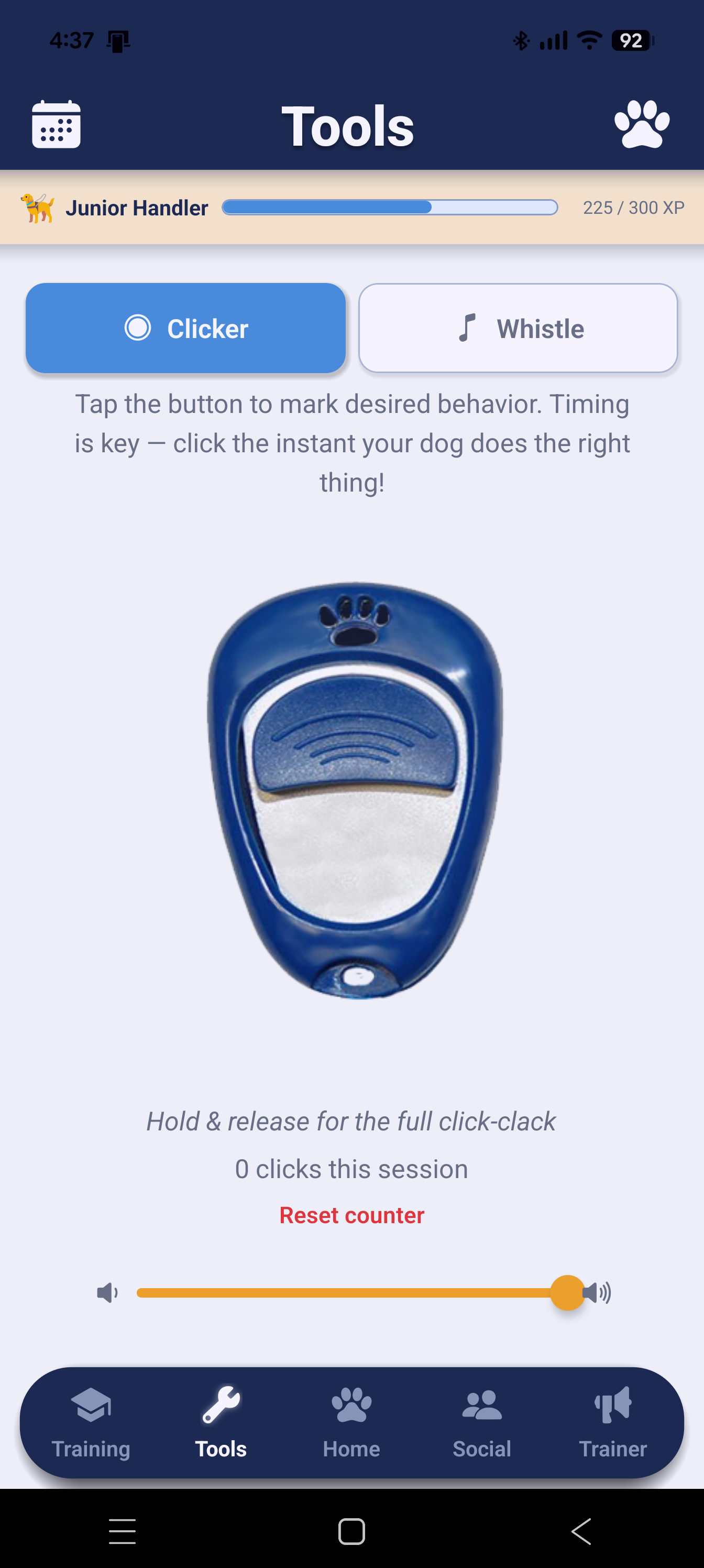 Clicker & whistle tools